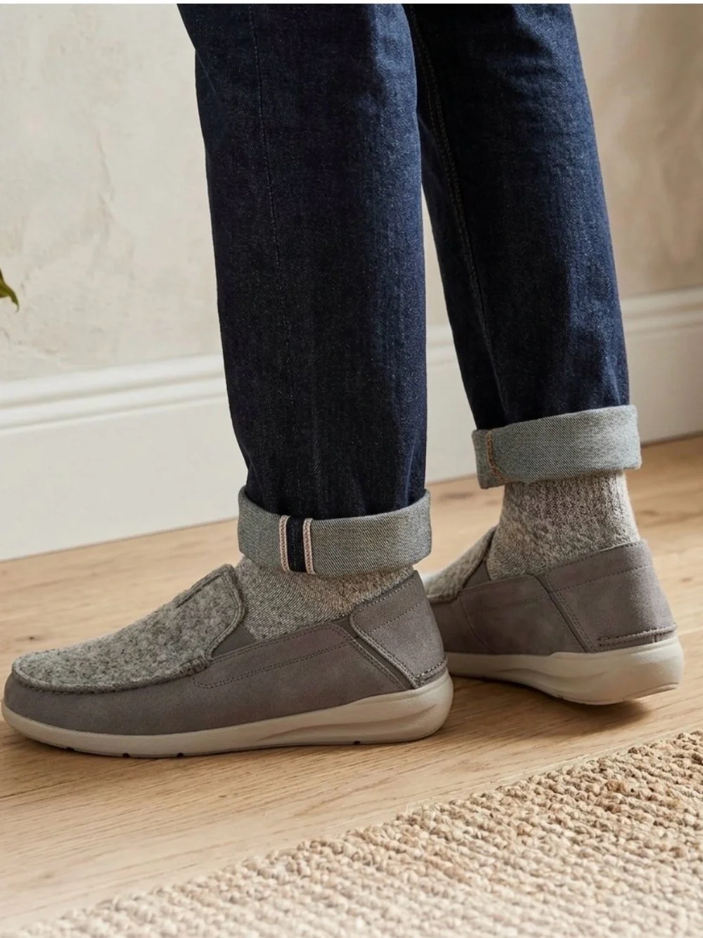 Clarks Gorwin Step Men's Grey Suede Loafers in grey suede, featuring a slip on